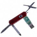16GB Dos-en-uno de moda giratoria U disco USB2.0 Flash Drives Memoria + navaja suiza (rojo)